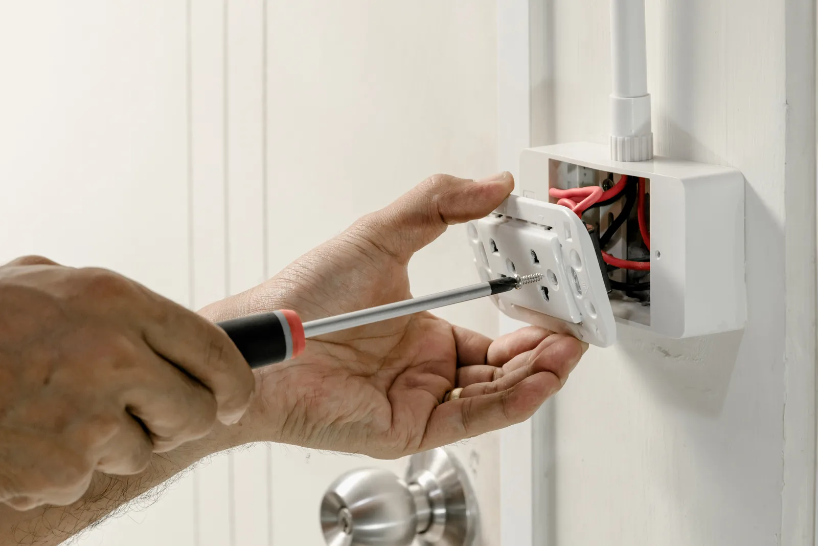Power point being wired by a licensed electrician